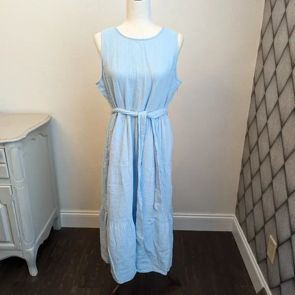 J.Crew Factory Belted Gauze Midi Dress - Picture 5 of 11